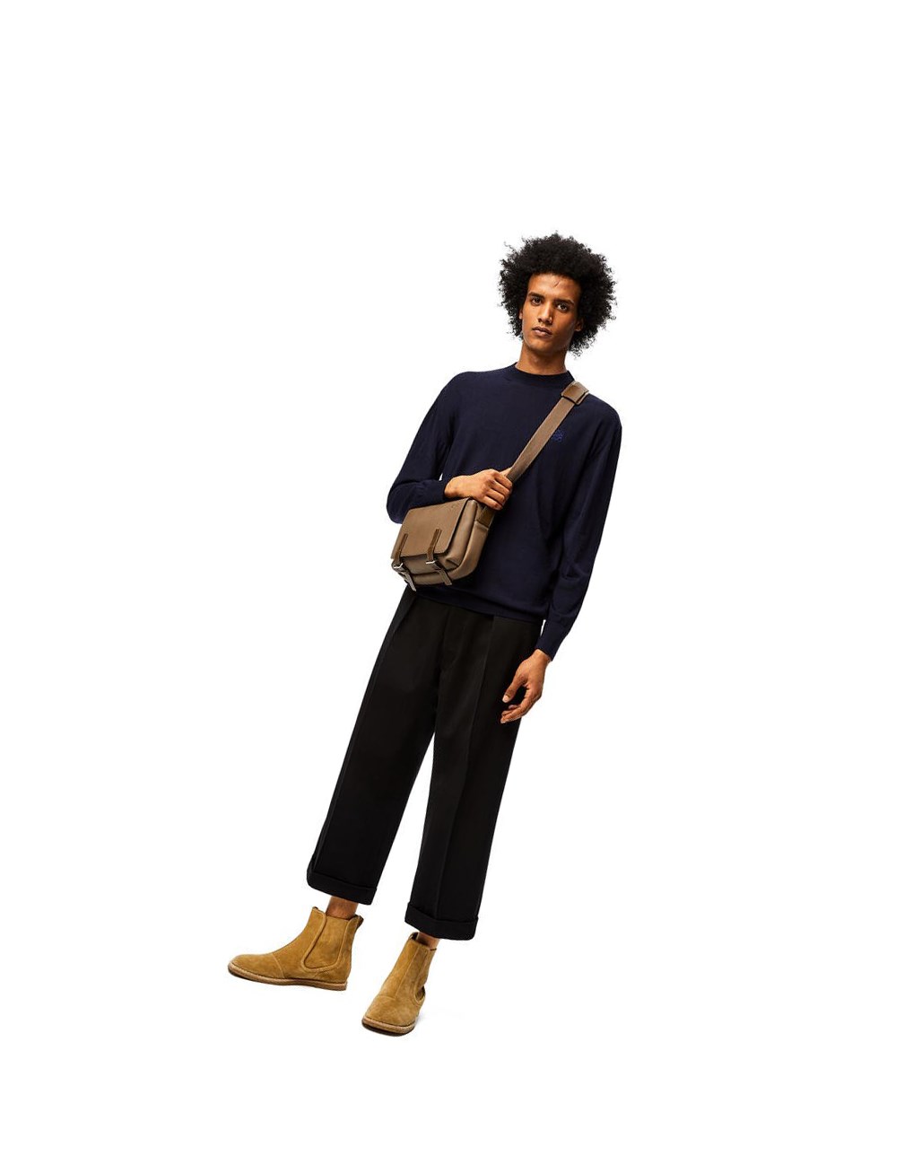 Loewe XS Military messenger bag in soft grained calfskin Azules | BKFHJ-5783