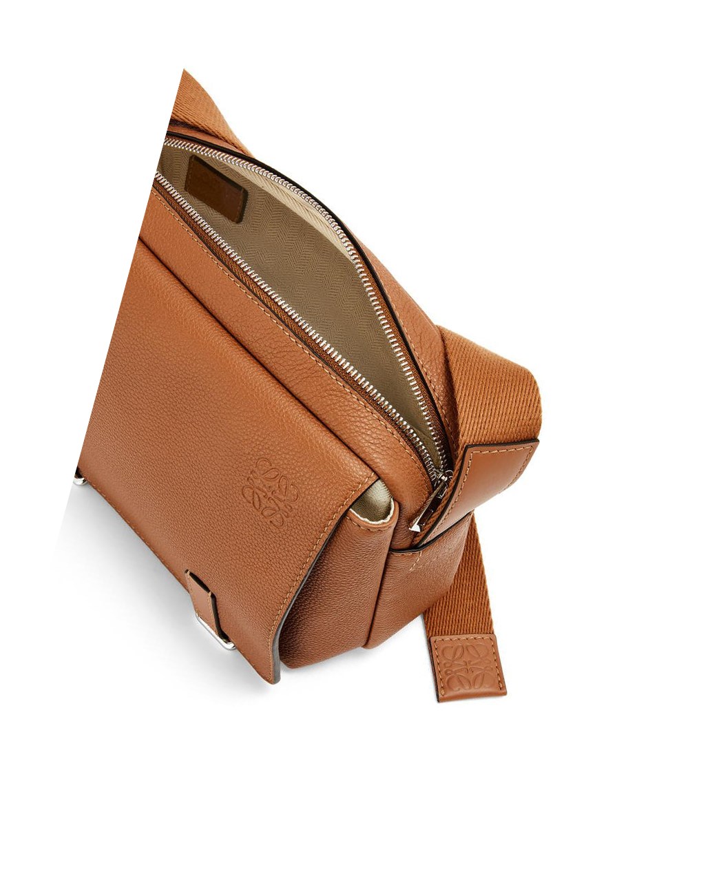 Loewe XS Military messenger bag in soft grained calfskin Tan | MQDSE-9756