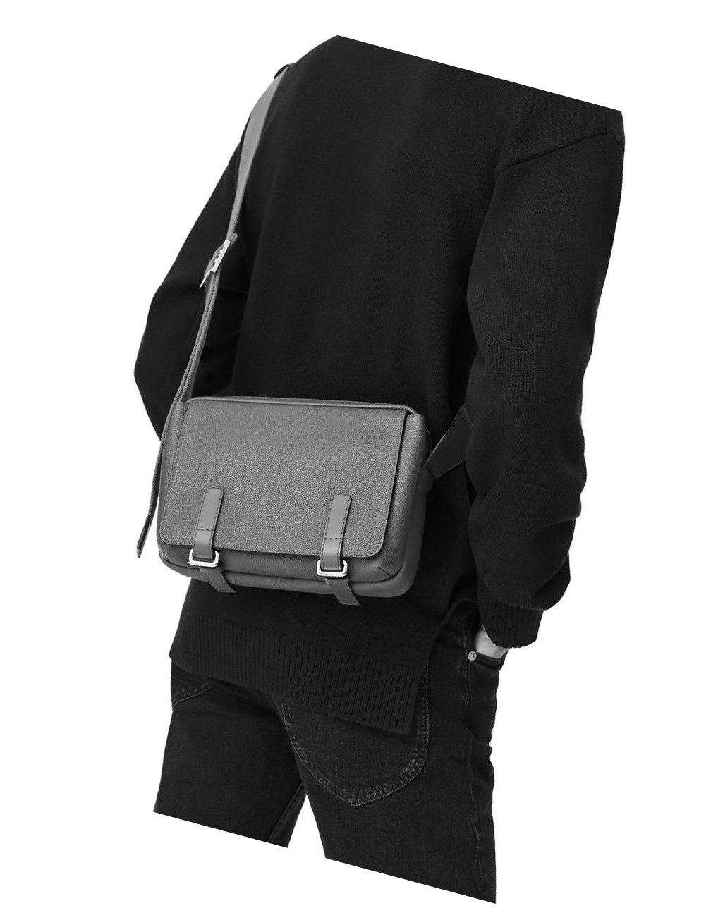 Loewe XS Military messenger bag in soft grained calfskin Cognac | NSOPC-7148