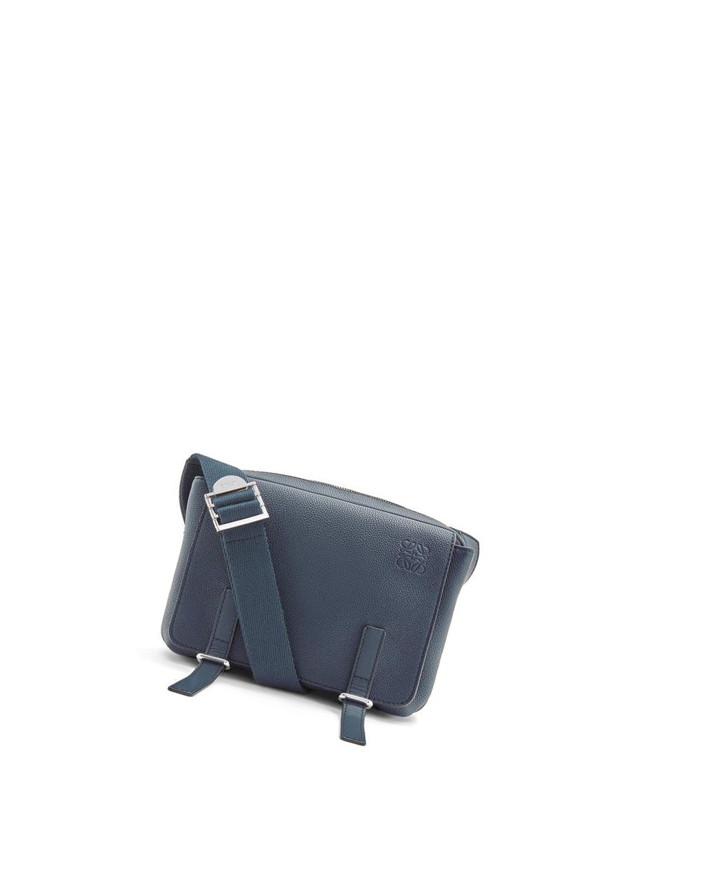 Loewe XS Military messenger bag in soft grained calfskin Ocean | OBNDK-5943
