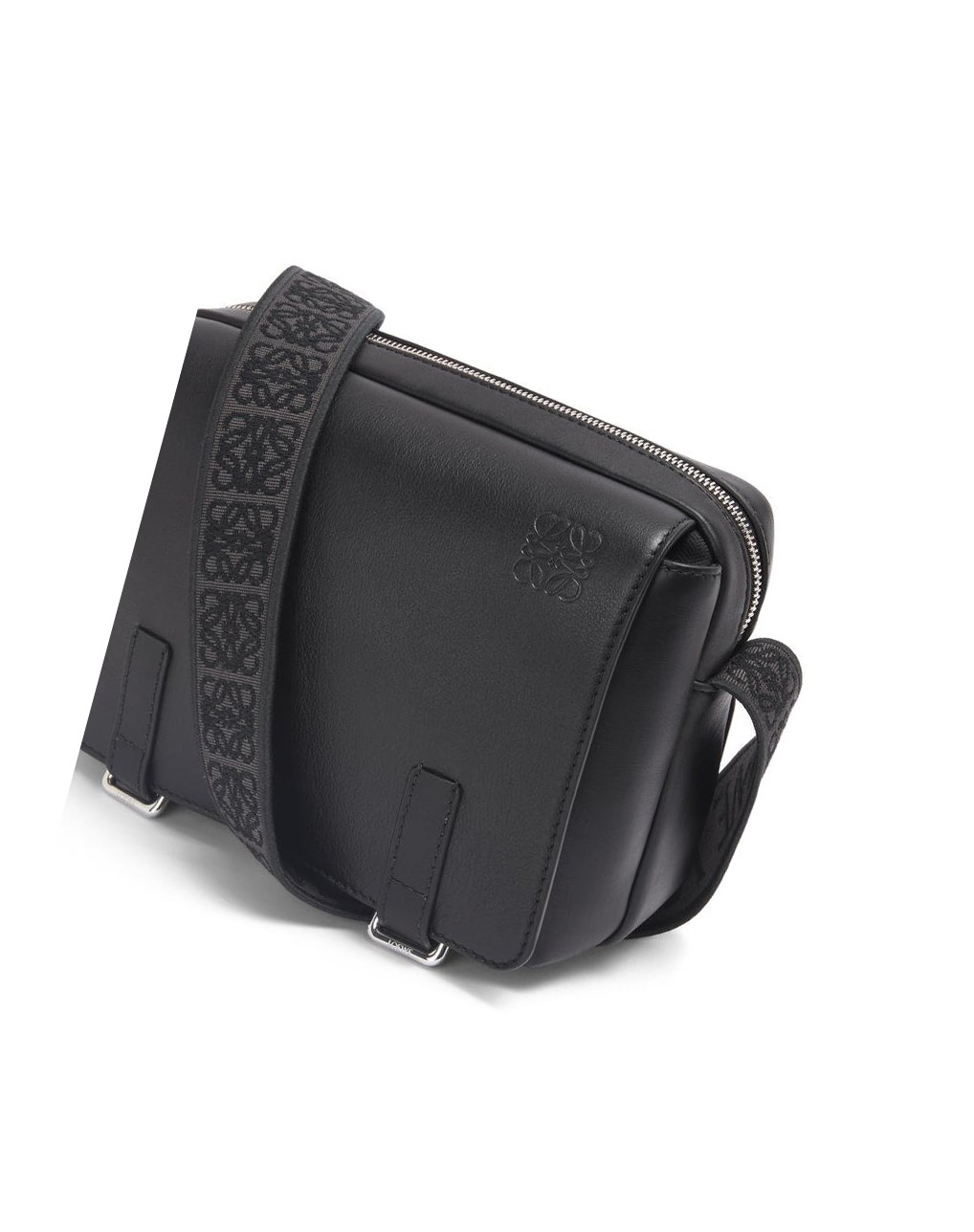 Loewe XS Military messenger bag in supple smooth calfskin and jacquard Negros | CMWVH-5603
