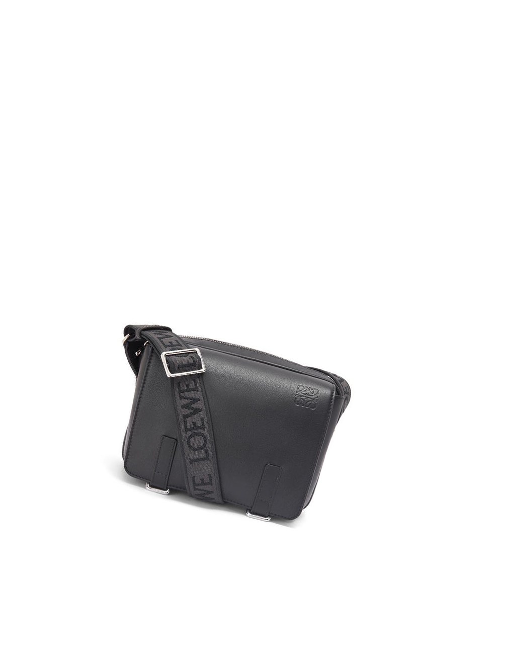 Loewe XS Military messenger bag in supple smooth calfskin and jacquard Negros | CMWVH-5603