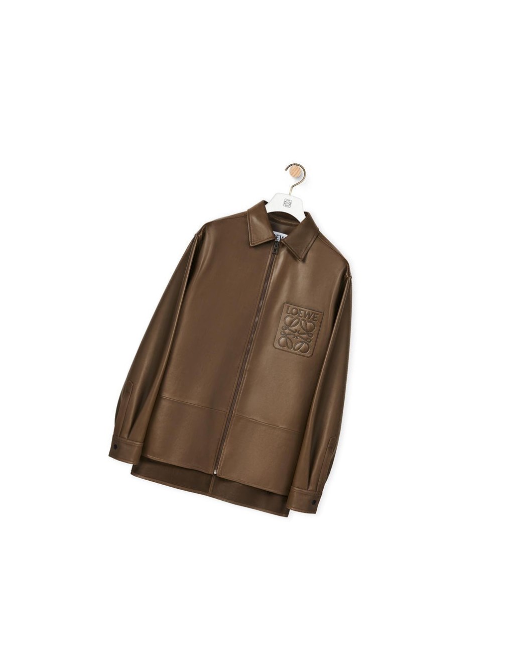 Loewe Zip overshirt in nappa Kaki Verdes | LGSUE-3186