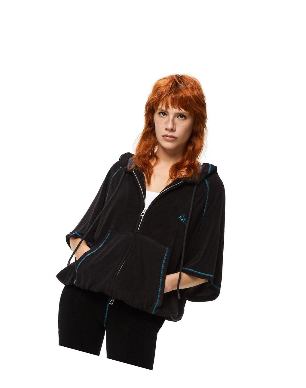 Loewe Zip up hoodie in cotton Negros | OWLPH-1683