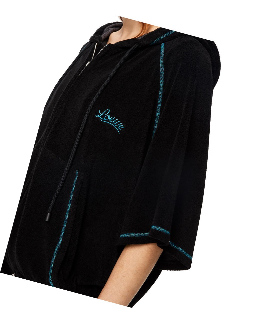 Loewe Zip up hoodie in cotton Negros | OWLPH-1683