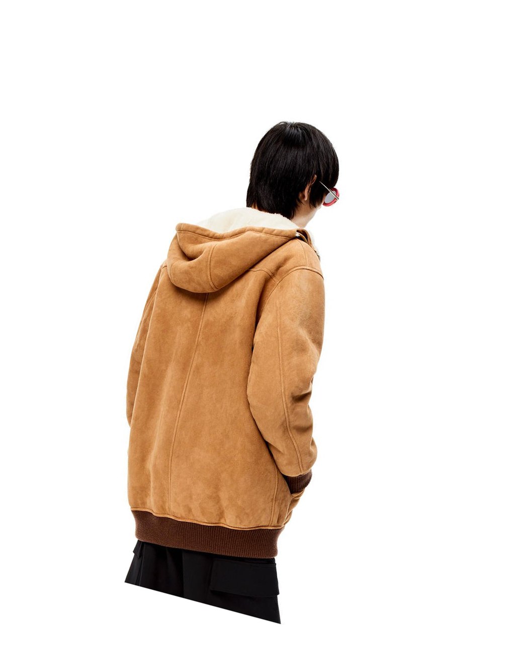 Loewe Zip up hoodie in shearling Blancos | VHMXJ-4732