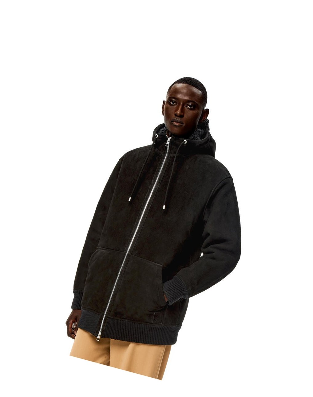 Loewe Zip up hoodie in shearling Negros | ZGSDP-1964