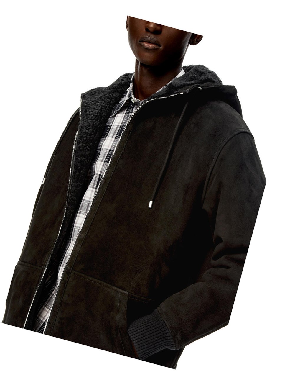 Loewe Zip up hoodie in shearling Negros | ZGSDP-1964