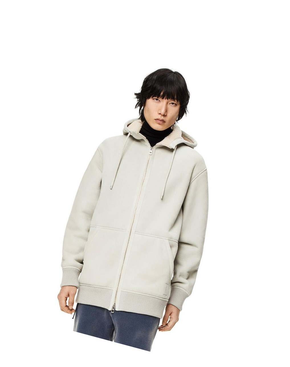Loewe Zip-up hoodie shearling Blancos | WUIMQ-9641