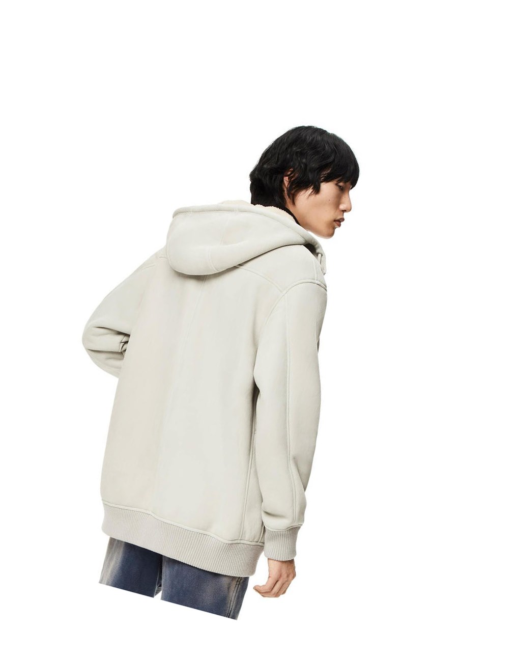 Loewe Zip-up hoodie shearling Blancos | WUIMQ-9641