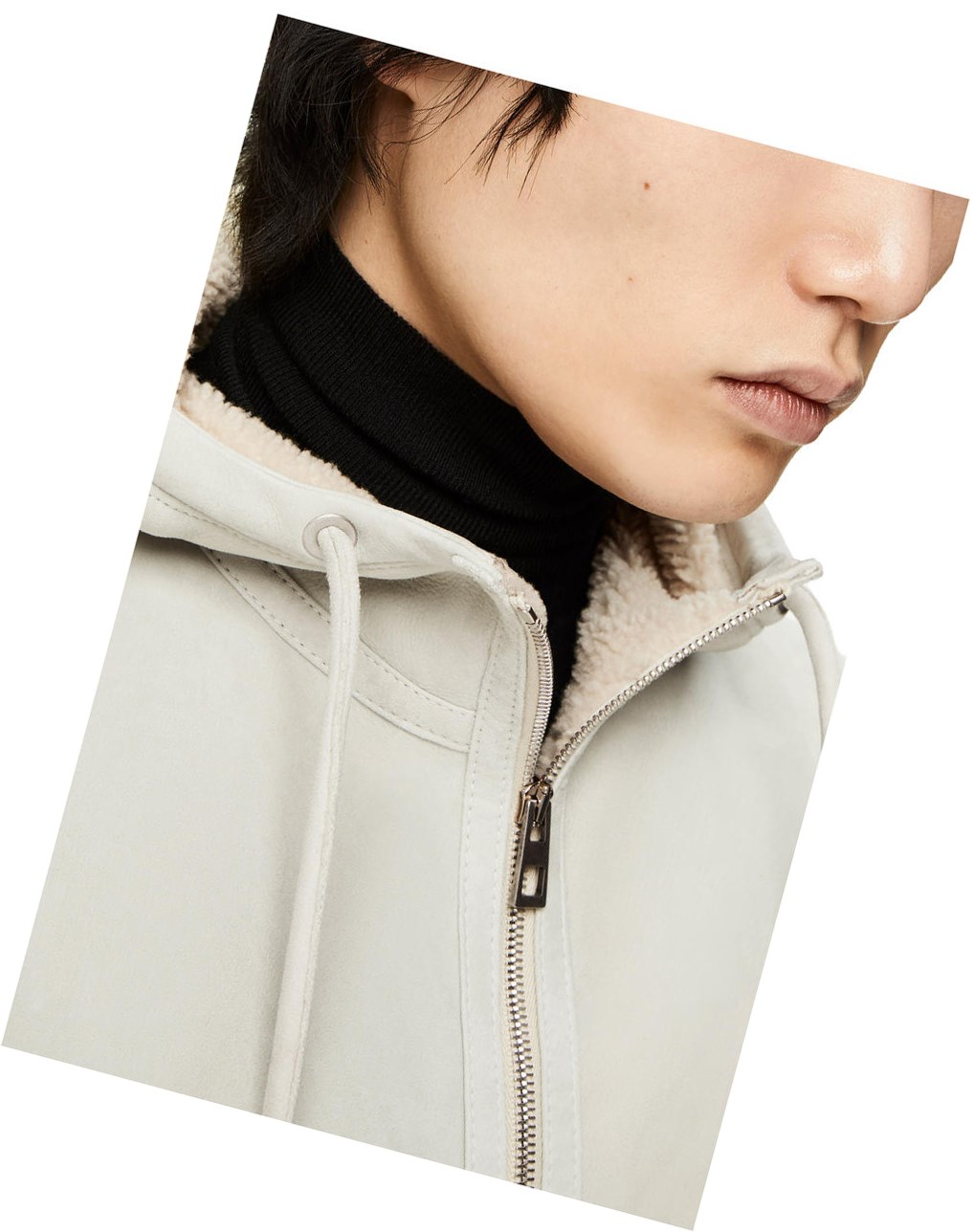 Loewe Zip-up hoodie shearling Blancos | WUIMQ-9641