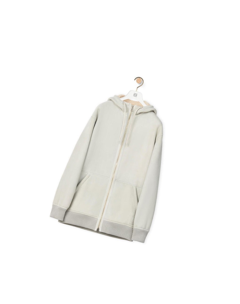 Loewe Zip-up hoodie shearling Blancos | WUIMQ-9641