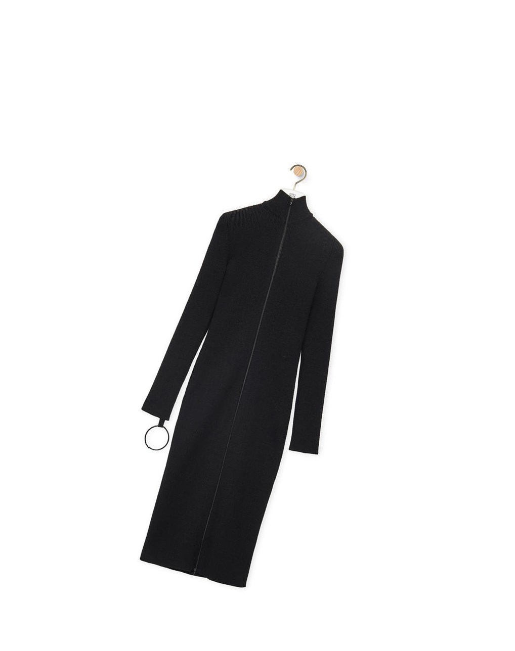 Loewe Zip up midi dress in wool Negros | PHFAB-7096