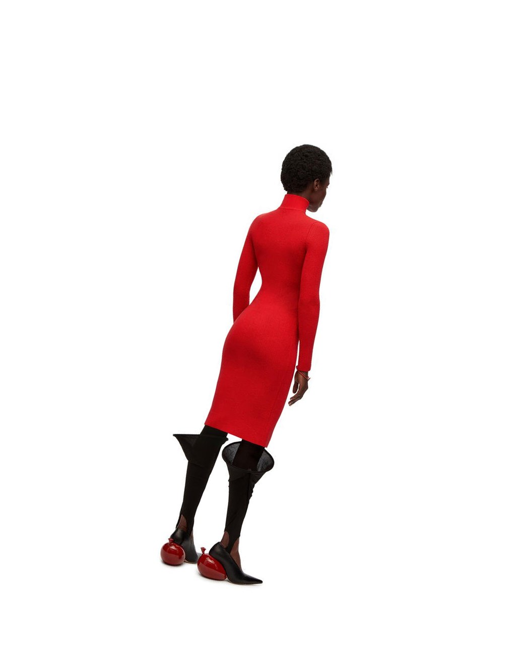 Loewe Zip up midi dress in wool Vermillion | AUCRJ-2064