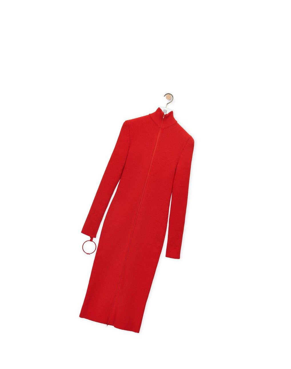 Loewe Zip up midi dress in wool Vermillion | AUCRJ-2064