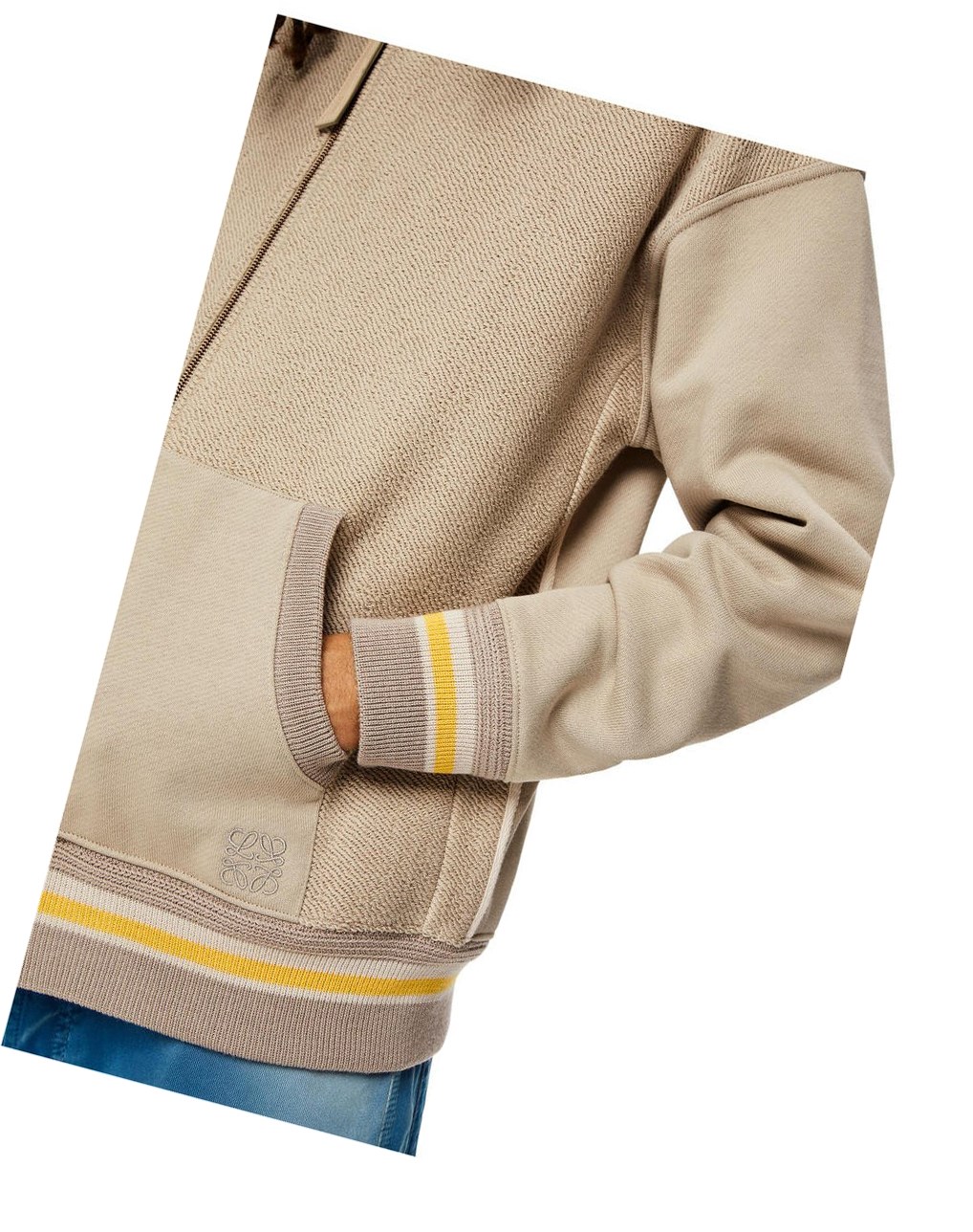 Loewe Zip-up ribbed jacket in cotton Grises | YOWRH-9268