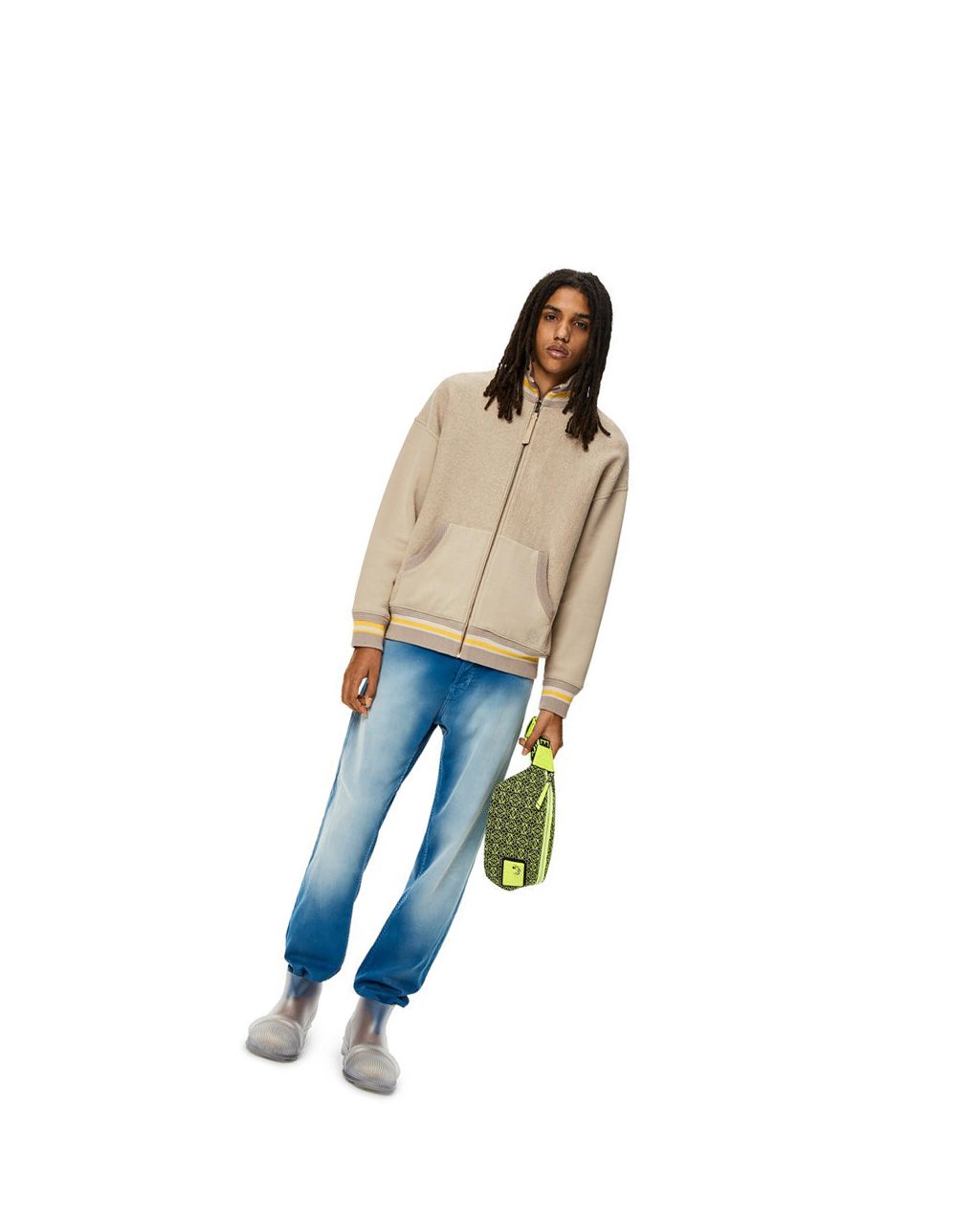 Loewe Zip-up ribbed jacket in cotton Grises | YOWRH-9268