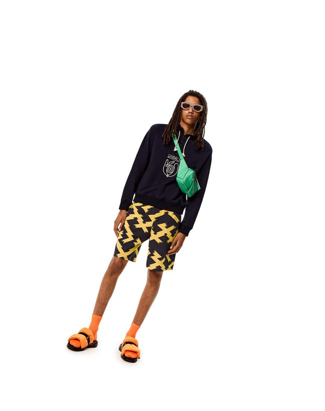 Loewe Allover print shorts in cotton Negros Amarillos | QERPX-0371