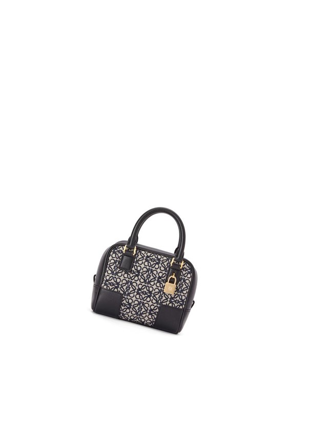 Loewe Amazona 16 Square bag in Anagram jacquard and calfskin Azul Marino Negros | MGVRZ-7568