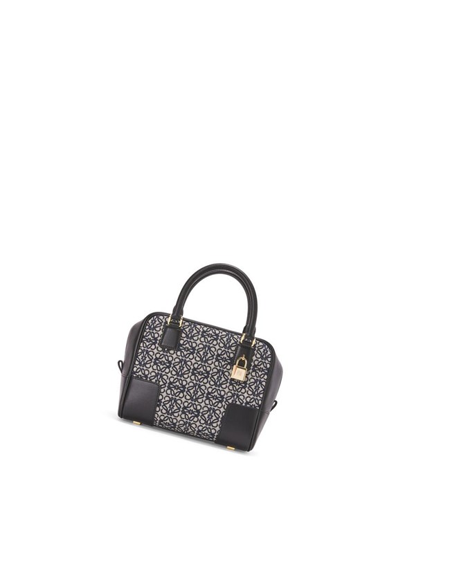 Loewe Amazona 19 square bag in Anagram jacquard and calfskin Azul Marino Negros | BTGNJ-9123