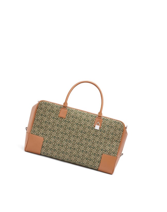 Loewe Amazona 44 bag in Anagram jacquard and calfskin Kaki Verdes | OYESZ-2639