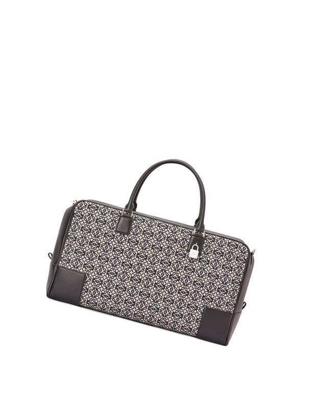 Loewe Amazona 44 bag in Anagram jacquard and calfskin Azul Marino Negros | YMKRZ-0143