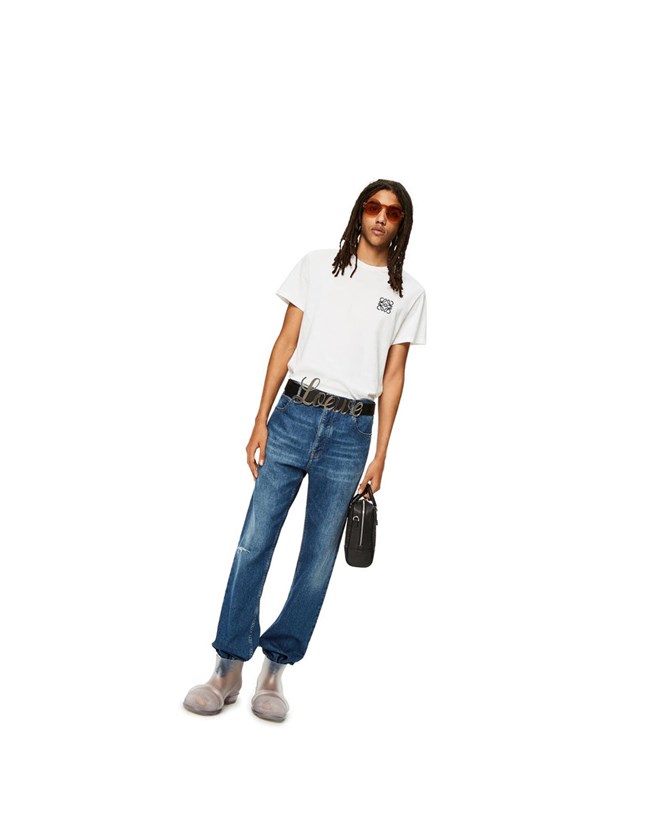 Loewe Anagram T-shirt in cotton Blancos | TMFXZ-5241