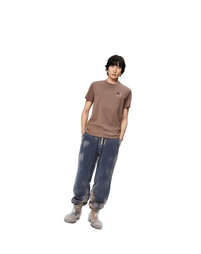 Loewe Anagram T-shirt in cotton Grises | TCDIW-3601