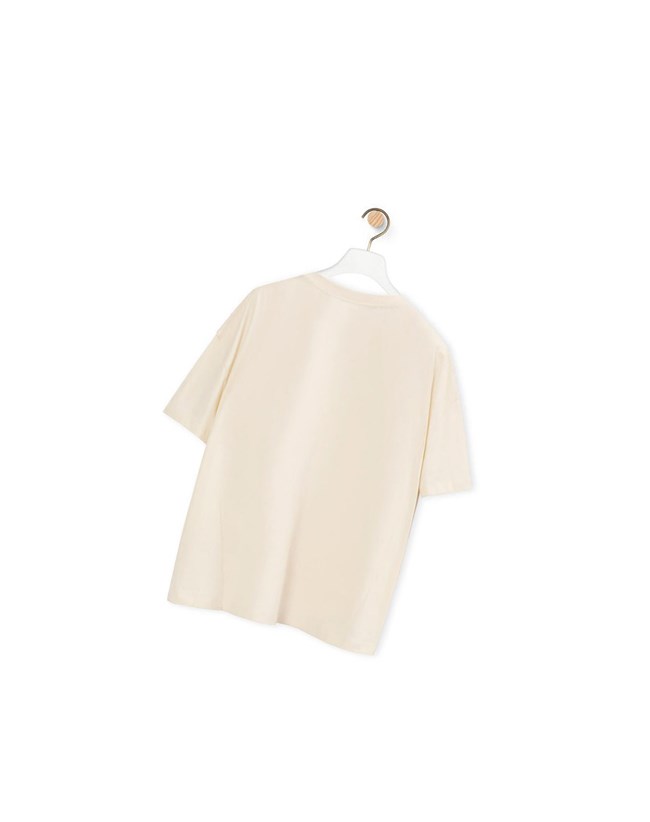 Loewe Anagram cactus T-shirt in cotton Ecru | NLQED-7162