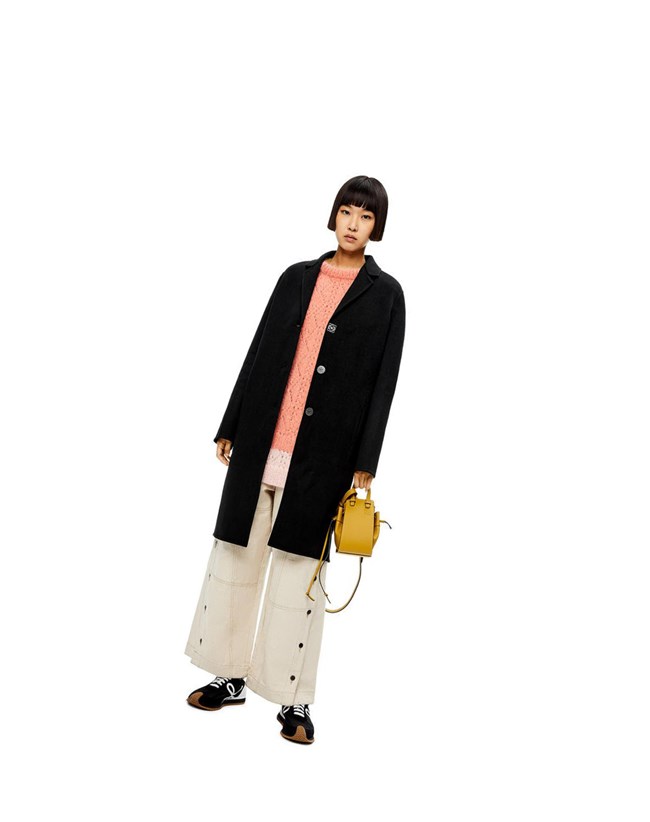 Loewe Anagram coat in wool and cashmere Negros | JDVXF-2947