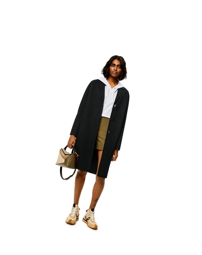 Loewe Anagram coat in wool and cashmere Negros | NQFAJ-5167