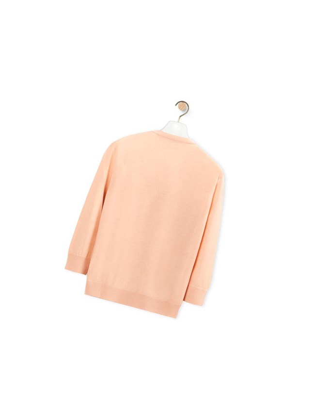 Loewe Anagram cropped cardigan in wool Azules | LJSRV-9163