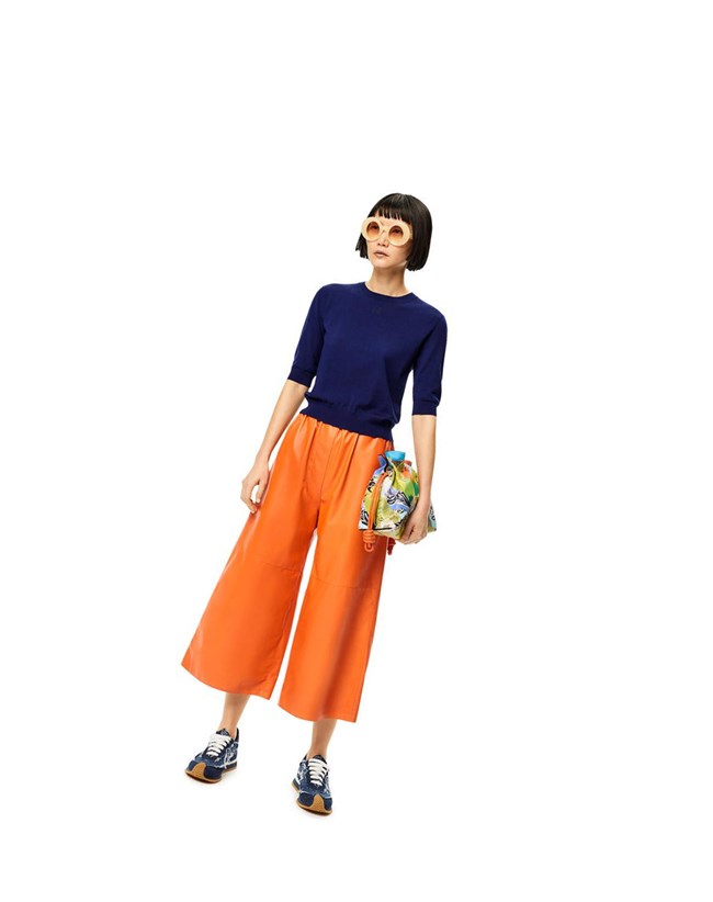 Loewe Anagram cropped sweater in wool Azul Marino Azules | KAWOT-4126