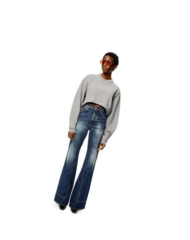 Loewe Anagram cropped sweatshirt in cotton Grises | QINAX-3261