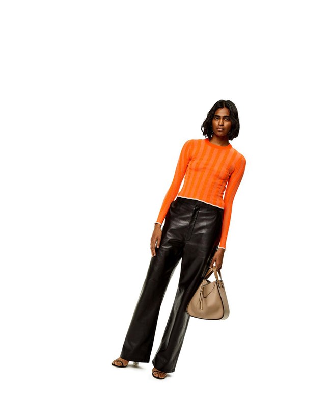 Loewe Anagram devore sweater in viscose Naranjas | MJTSA-7590