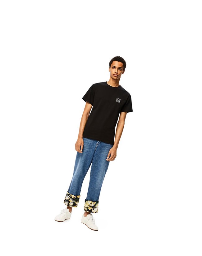 Loewe Anagram embroidered t-shirt in cotton Negros | VDSIM-8562