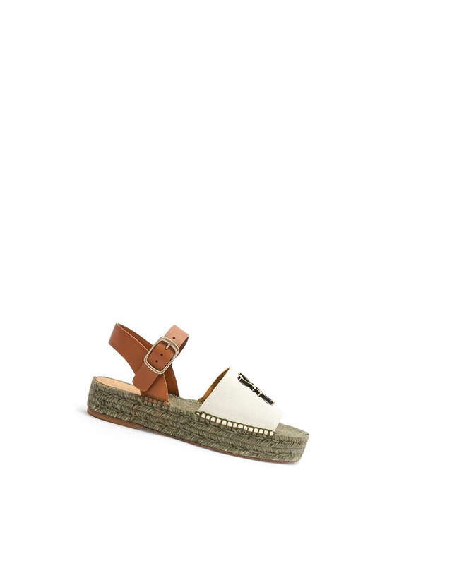 Loewe Anagram espadrille in canvas and calfskin Amarillos | BMOFR-7248