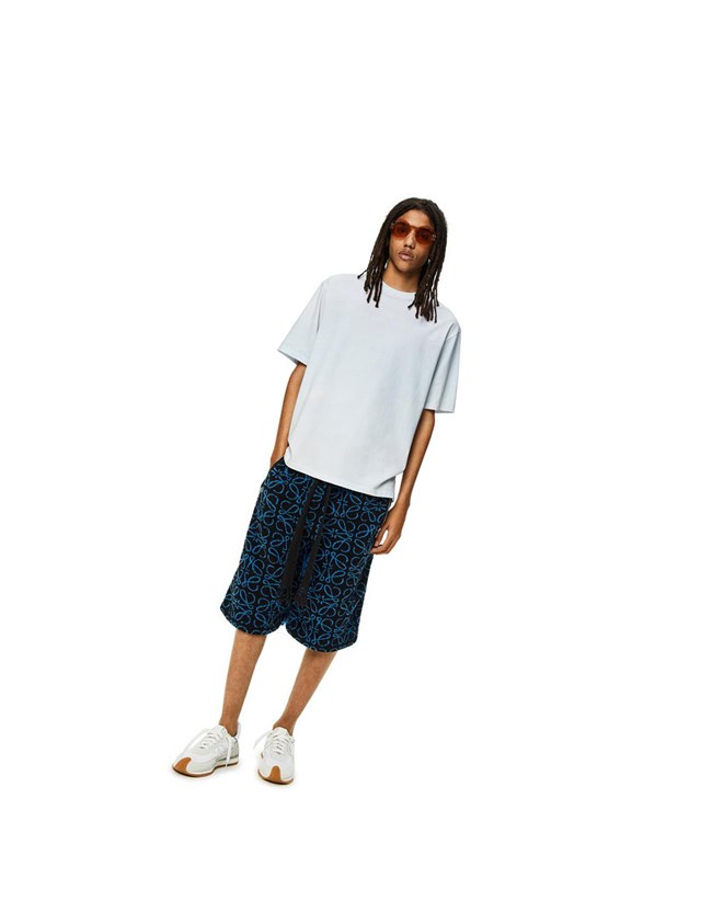 Loewe Anagram jacquard fleece shorts Negros Turquesa | DISGM-5407