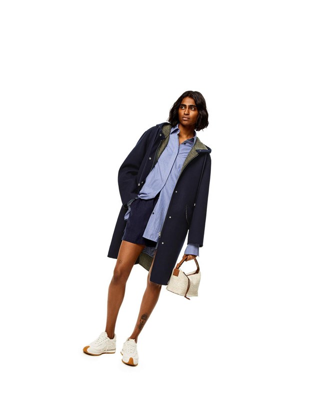 Loewe Anagram jacquard shorts in silk and cotton Night | HCMLS-3689