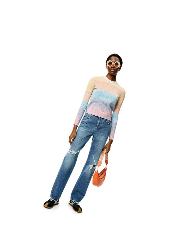 Loewe Anagram jacquard sweater in wool Multicolor | LHESR-5902