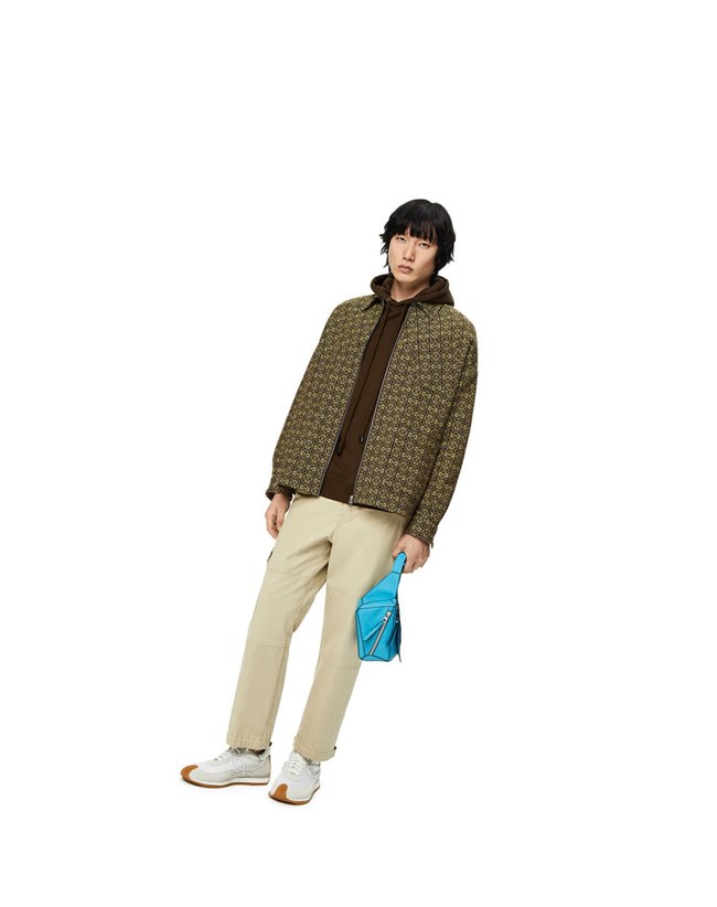Loewe Anagram jacquard zip jacket in cotton Marrom Amarillos | OXBYV-5271