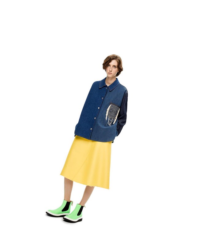 Loewe Anagram overshirt in denim Azules Azules Azules | HFBYT-3146