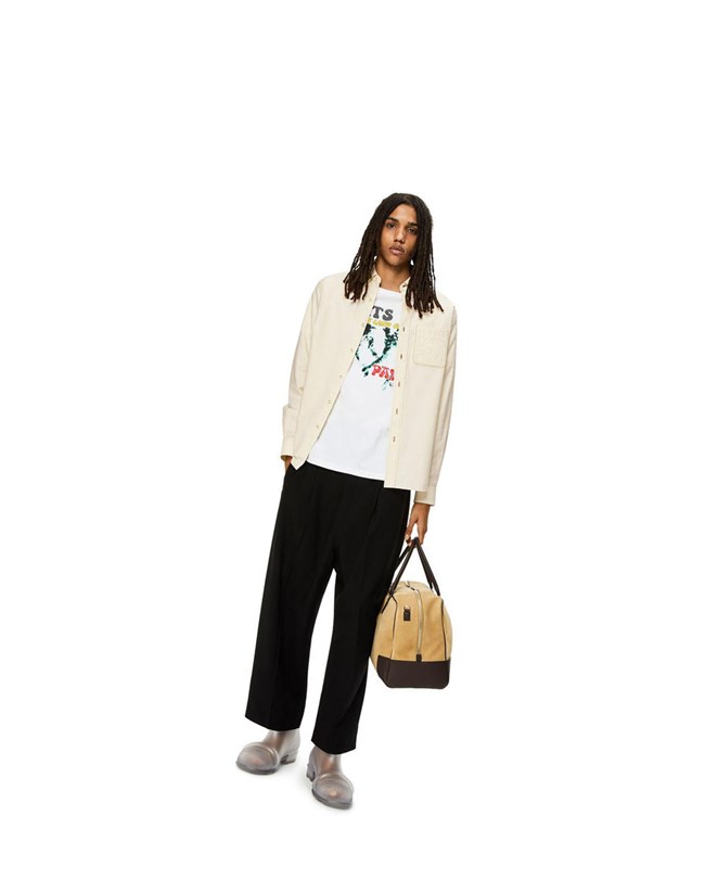 Loewe Anagram pocket shirt in cotton Ecru | BSLJE-9748