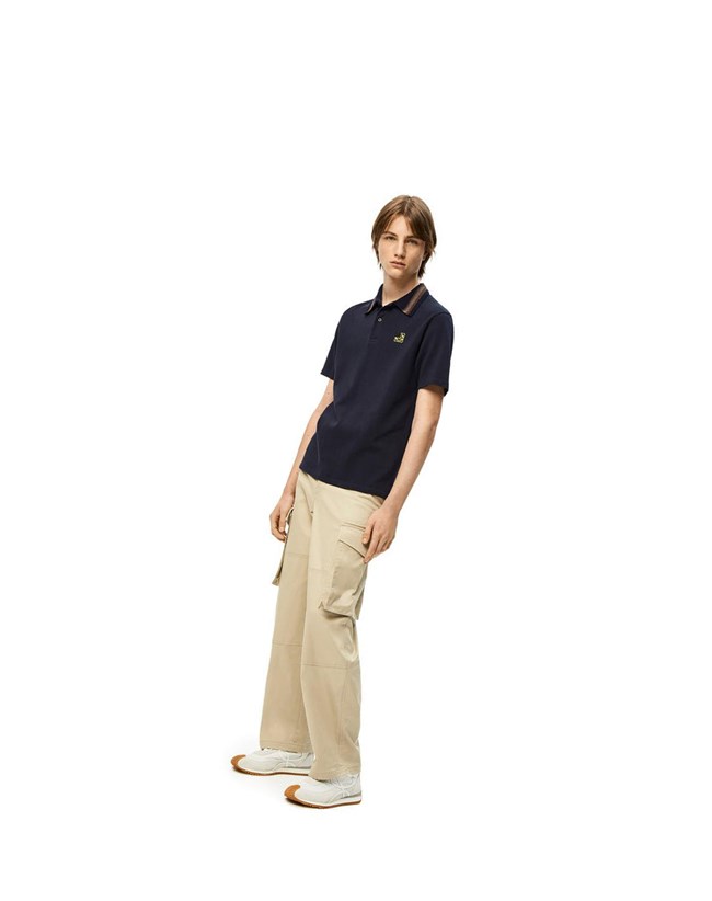 Loewe Anagram polo in cotton Azul Marino Oscuro Azules | YTBCF-5279