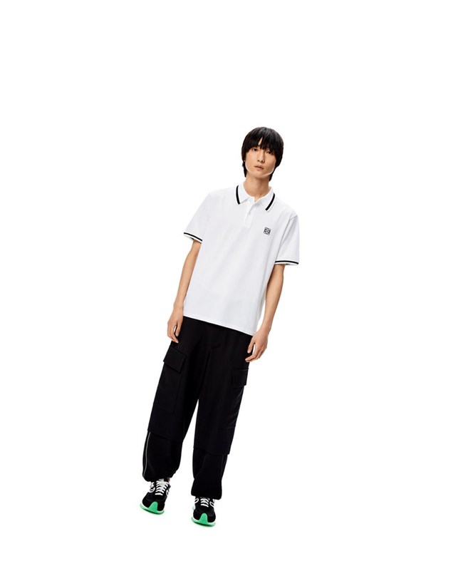 Loewe Anagram polo in cotton Blancos | UXOCI-8047