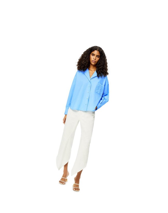 Loewe Anagram pyjama blouse in cotton Azules | YIVSU-8607