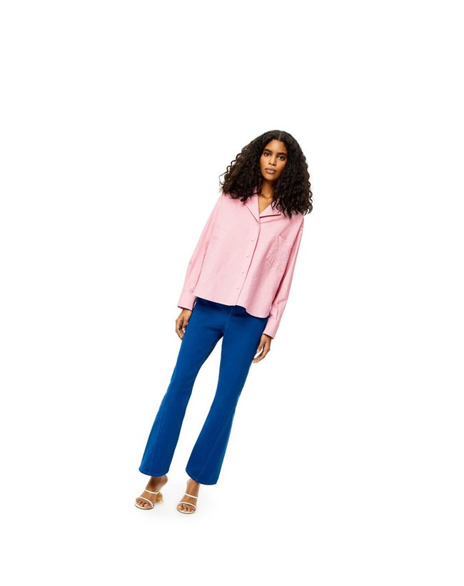 Loewe Anagram pyjama blouse in cotton Rosas | FWBPD-9480
