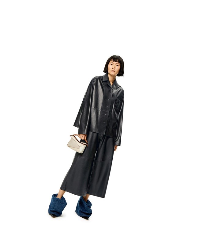Loewe Anagram pyjama shirt in nappa Negros | EZRGD-9301