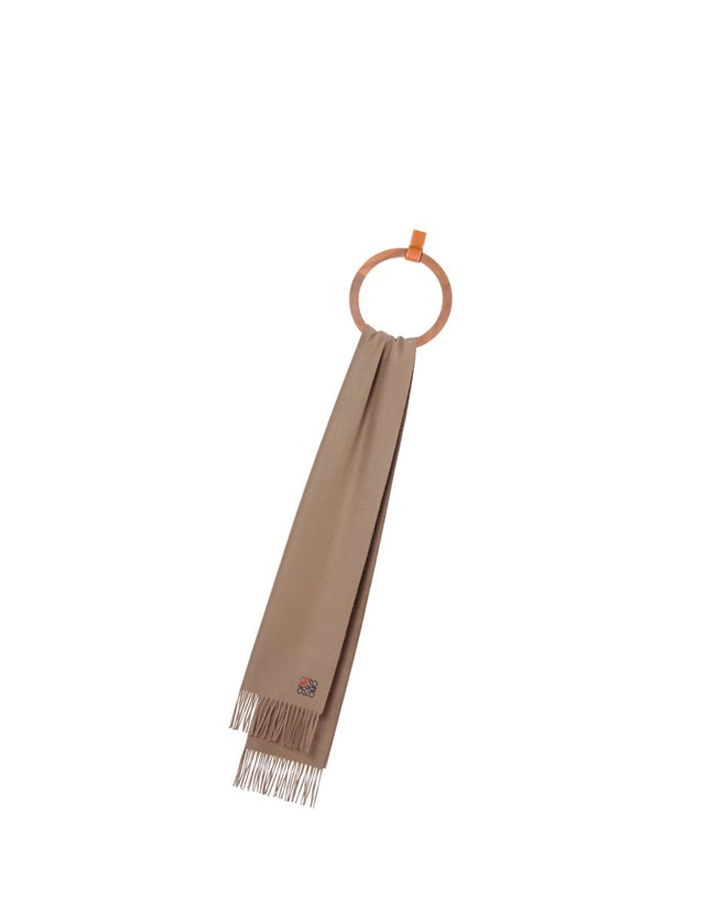 Loewe Anagram scarf in cashmere Camel | OXDPK-2514