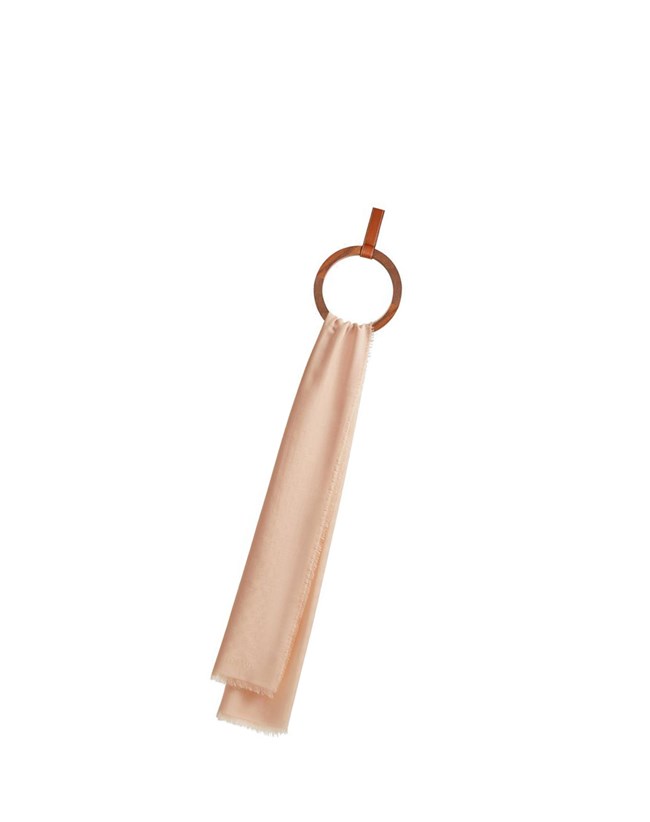 Loewe Anagram scarf in wool and silk Nude | VKUAE-0183